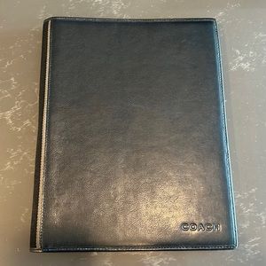 Coach Black Leather Letter Size Notepad Portfolio Planner